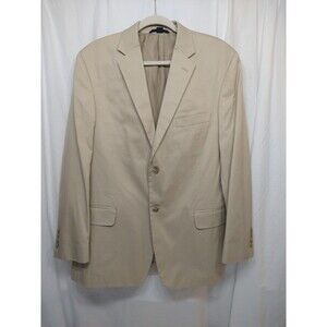 Haspel 42R Tan 100% Cotton 2 button Blazer Jacket Sport Coat Double Vent